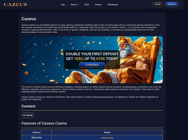 Présentation de l'établissement de jeux Cazeus